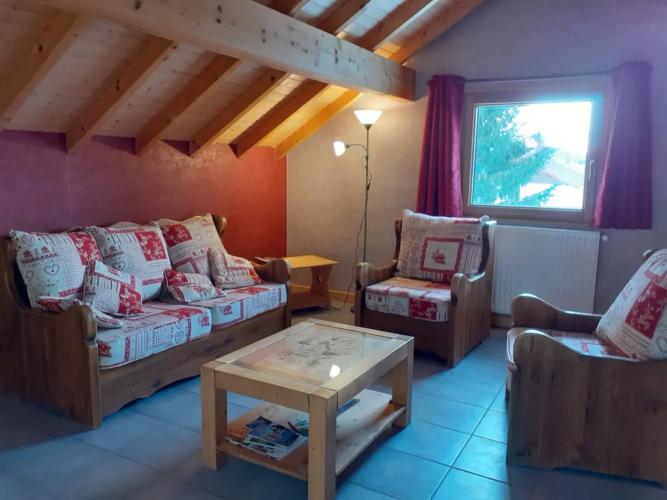 Séjour avec canapé convertible – Gîte Capucine (2)