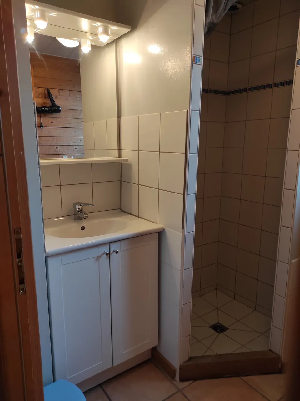 Salle de bain (douche et lavabo) – Chalet Colchique (1)